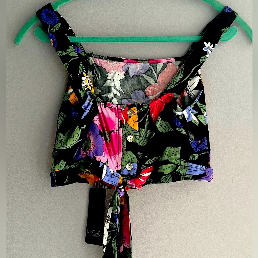 NWT| Rachel Roy| Floral crop top with adjustable straps| XS